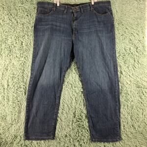 Wrangler Authentics Men's Blue Denim Jeans Size 48x30 Relaxed Fit Stretch